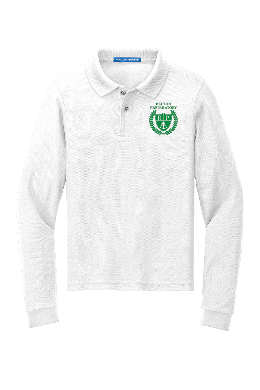 Long Sleeve Polo - White