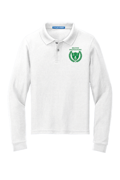 Long Sleeve Polo - White