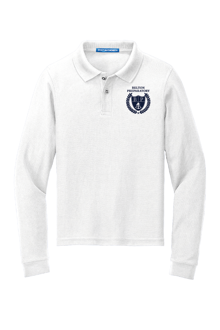 Long Sleeve Polo - White