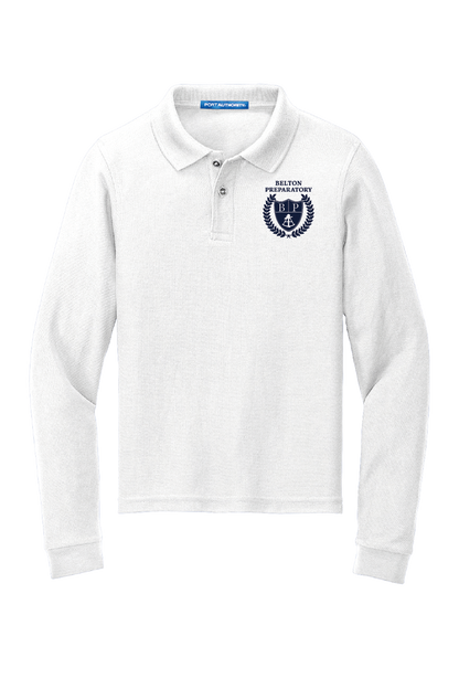 Long Sleeve Polo - White